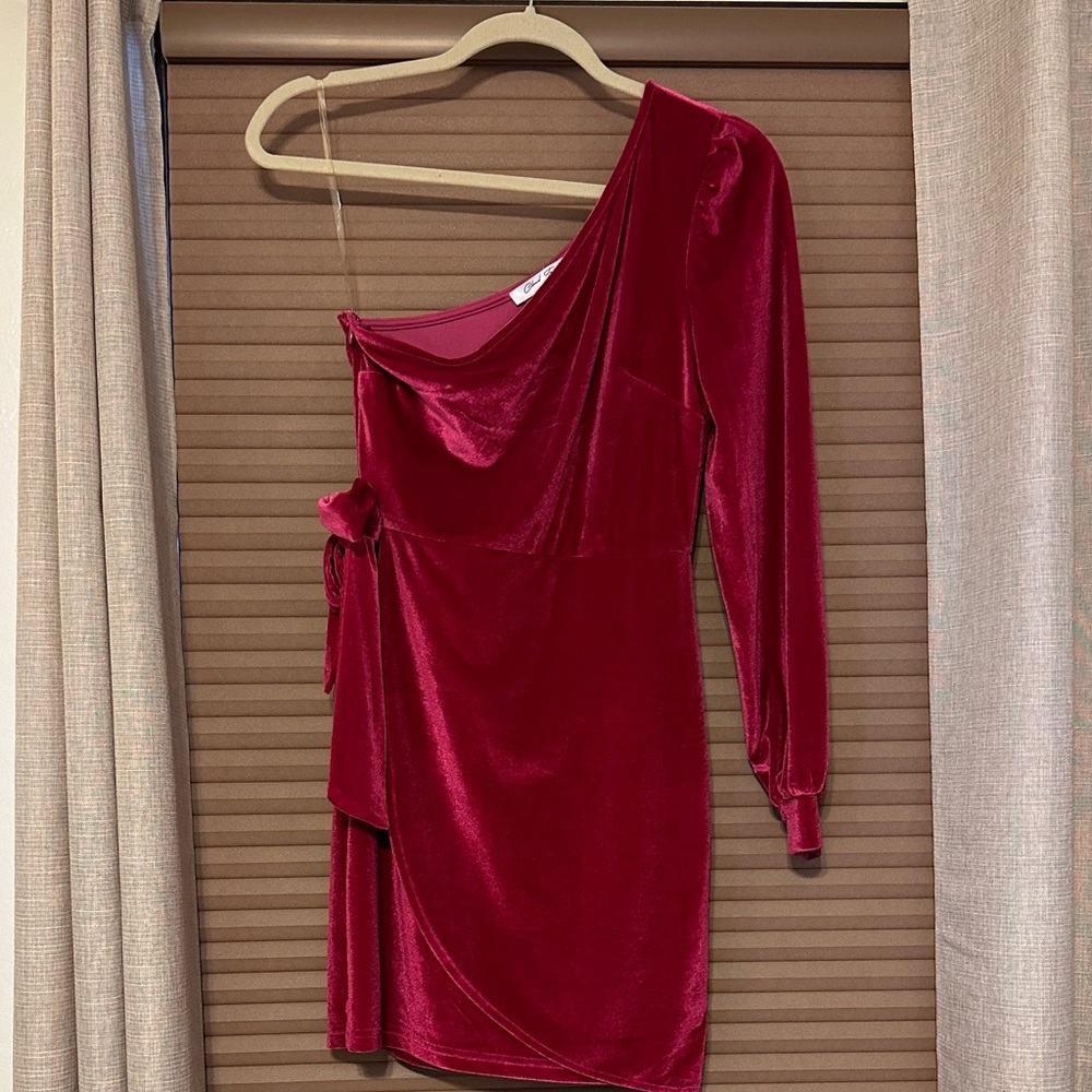 Elegant Red Velvet Dress